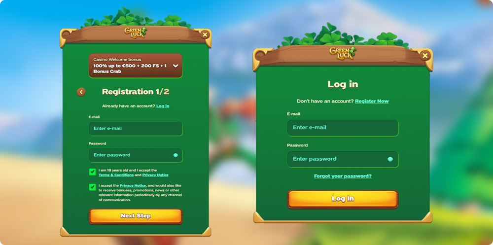 GreenLuck Casino Login and Registration